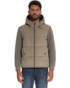 Jacket Corduroy Knitted Mix Hooded Mud