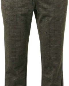 Pants stretch jersey check taupe