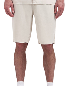 Short Chino With Linen, Garment Dye Stone