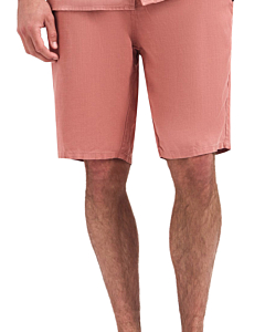 Short Chino With Linen, Garment Dye Coral