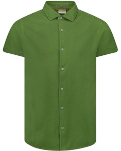 Overhemd korte mouw jersey jacquard green