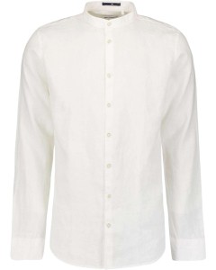 Overhemd lang mouw met moa boord linnen white