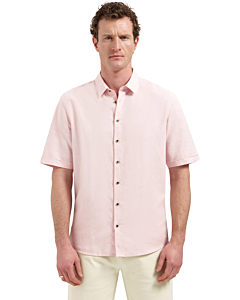 Shirt Short Sleeve With Linen Soft Pink