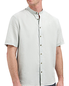 Shirt Short Sleeve Granddad With Li Dusty Green