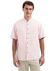 Shirt Short Sleeve Granddad With Li Soft Pink