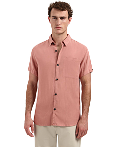 Shirt Short Sleeve With Linen, Garm Coral