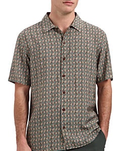 Shirt Short Sleeve Allover Printed Seablue