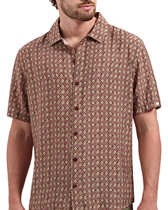 Shirt Short Sleeve Allover Printed Coral