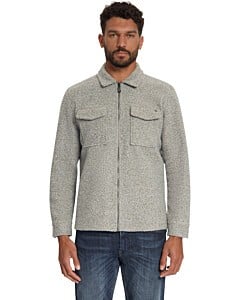 Overshirt Full Zipper Boucle Sweat Grey Melange