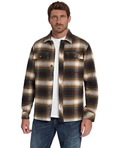 Overshirt Full Button Check Stone