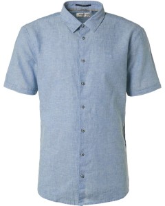 Shirt short sleeve 2 colour melange blue