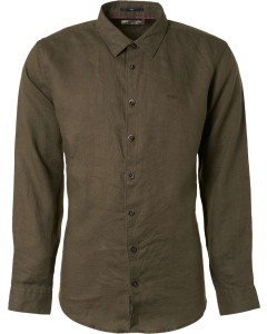 Shirt linen solid army