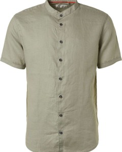 Shirt short sleeve granddad linen s smoke green