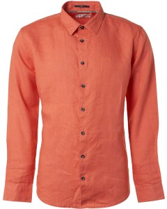 Shirt linen solid papaya