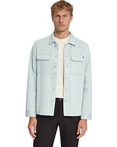 Overshirt Full Button Melange Twill Dusty Blue