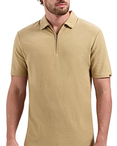 Polo Short Sleeve Zipper Sand