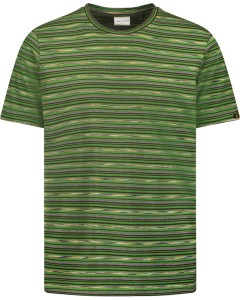 T-shirt korte mouw ronde hals met streep green