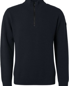 Pullover half zipper solid jacquard black