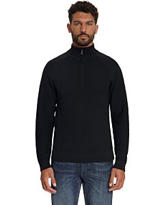 Pullover Half Zip Cable Knit Black