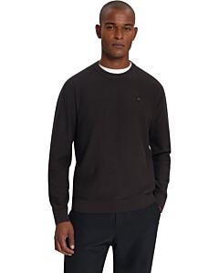 Pullover Crewneck Shoulder Detail Dark Brown