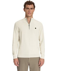 Pullover Half Zip Shoulder Detail Stone