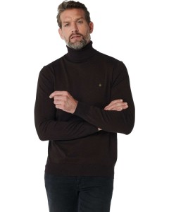 Pullover rollneck 2 coloured melang coffee