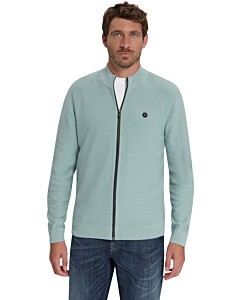 Pullover Full Zip Shoulder Detail Dusty Blue