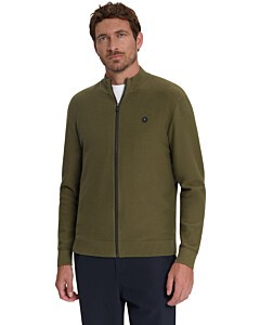 Pullover Full Zip Shoulder Detail Moss