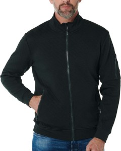 Sweater full zipper jacquard recycl greenish black