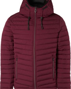 Jacket hooded short fit padded dark red