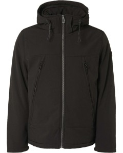 Jacket short fit hooded softshell s black