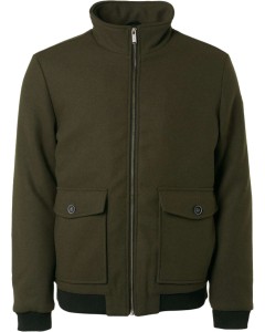 Jacket short fit with wool 2 colour dark army