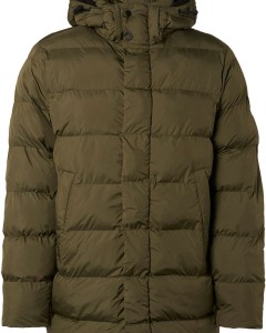 Jacket mid long fit hooded recycled moss