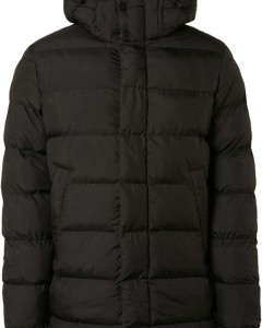 Jacket mid long fit hooded recycled black
