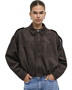 ONLMOON-STINA FAUX SUEDE BOMBER PNT NOOS Chocolate