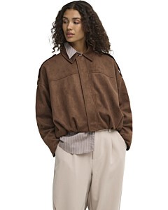 ONLMOON-STINA FAUX SUEDE BOMBER PNT NOOS Soft Silt