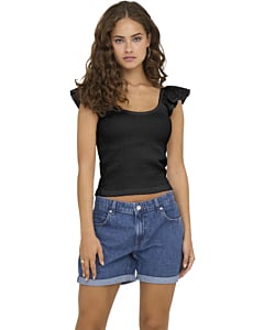 ONLMACY S/S O-NECK MIX TOP BOX JRS Black