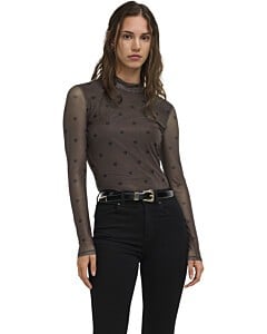 ONLERICA MESH L/S TOP JRS NOOS Coffee Bean/Black h