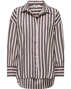 ONLOREGON ALVA lange mouw REG SHIRT Coffee Bean