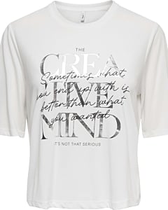 ONLFREE MAYA S/S PRINT TOP BOX JRS Cloud Dancer/Cr