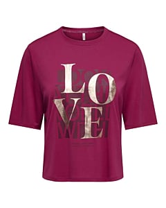 ONLFREE MAYA S/S PRINT TOP BOX JRS Sangria/Love