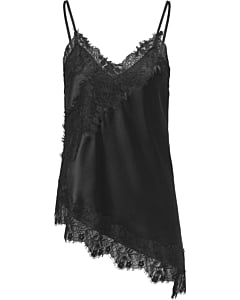 ONLINDONA STRAP SATIN LACE TOP Black