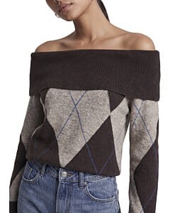 ONLALIVIA LS OFF SHOULDER KNT Coffee Bean/Walnut/S