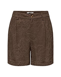 ONLSIESTA HW LINEN BL EMB SHORTS PNT Chocolate Mar