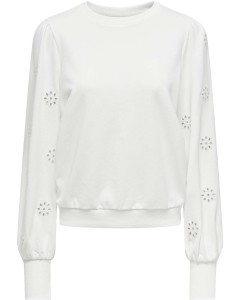 Onlfemme l/s puff embroidery ub swt cloud dancer