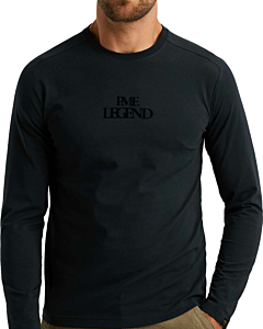 Long sleeve r-neck cotton elastan Carbon