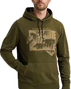 Hooded terry unbrushed Olive Night