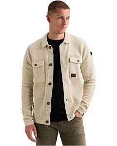 Button jacket cotton structure mix Bone White