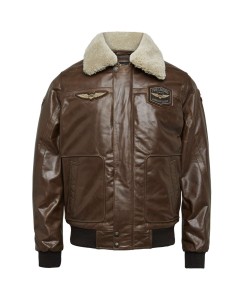 Bomber jacket hudson buff leather d.brown