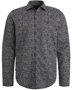 Long Sleeve Shirt Print On Poplin Black Onyx